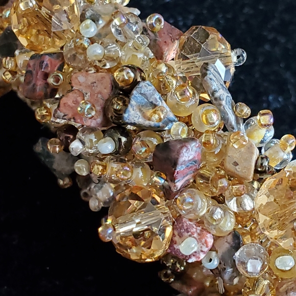 Vintage brown beaded magnetic clasp bracelet - Picture 7 of 7